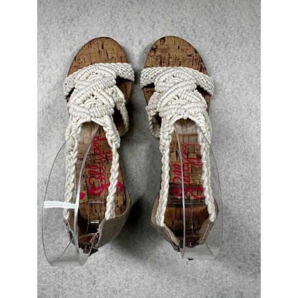 Jelly Pop Crochet Sandals Womens Size 5.5 Palermo Cork Sole Back Zipper Closure - Picture 4 of 9